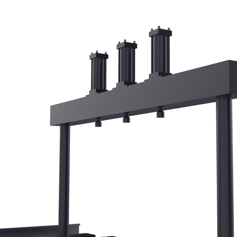 Hydraulic workpiece pressing system on horizontal milling machine